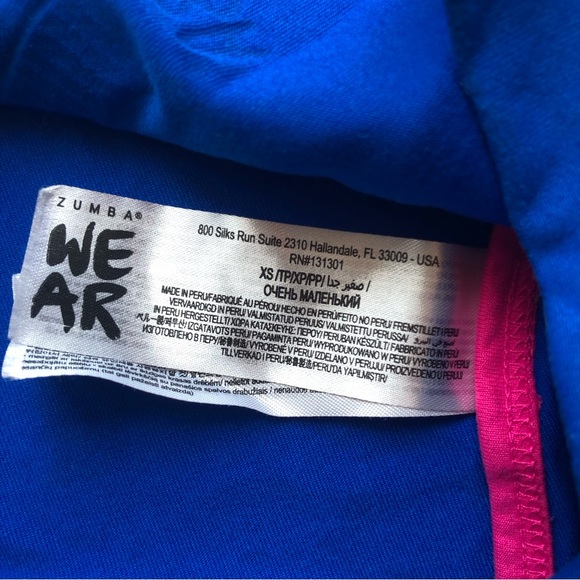 Zumba Wear Women’s Size XS Blue/Pink Logo Tank-Top Activewear Dancing Shirt - Picture 8 of 16